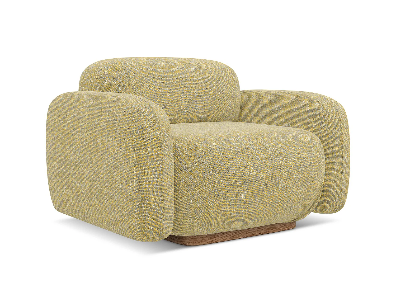 Fauteuil en tissu texturé - moutarde - AILANI