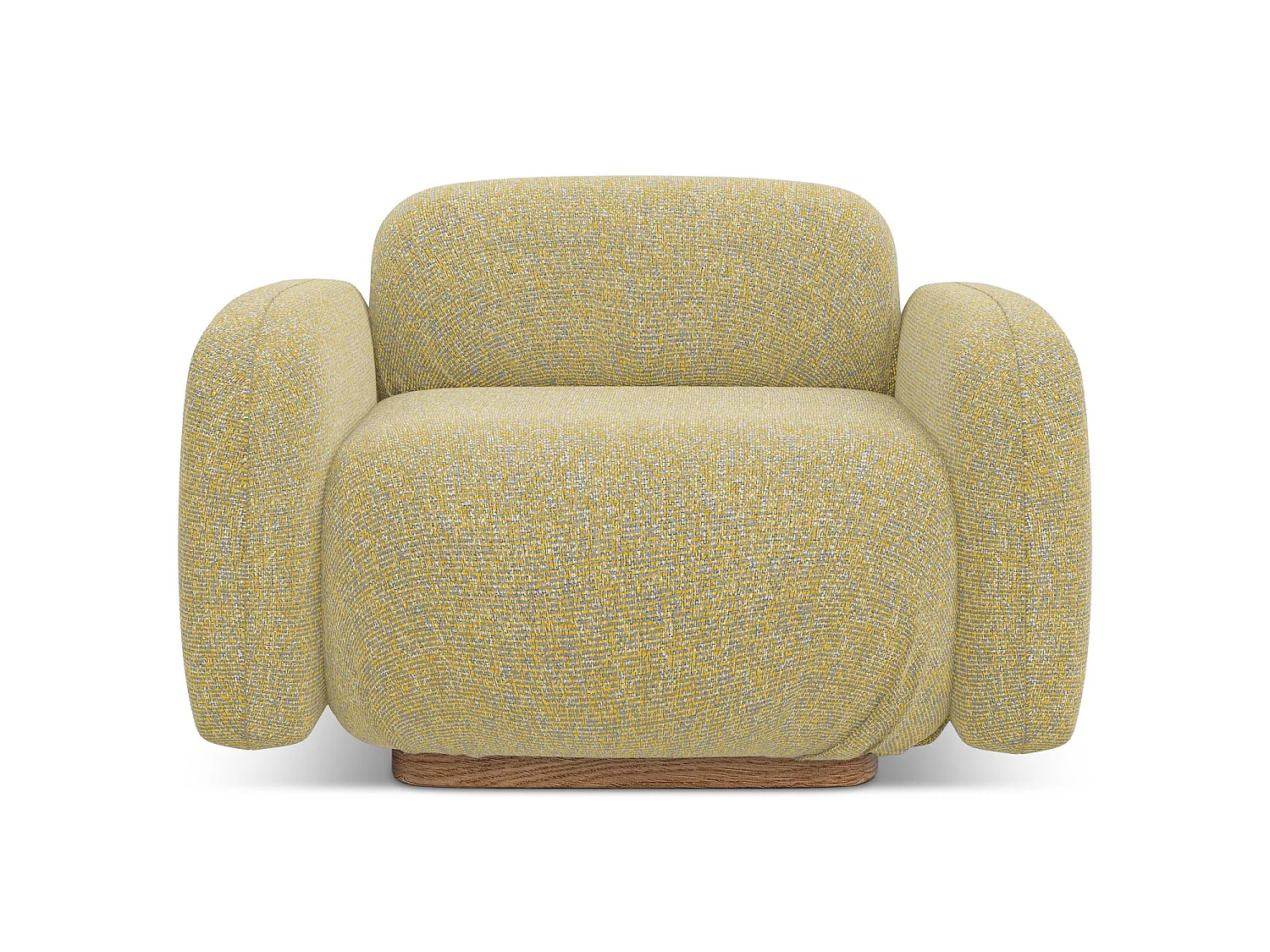 Fauteuil en tissu texturé - moutarde - AILANI