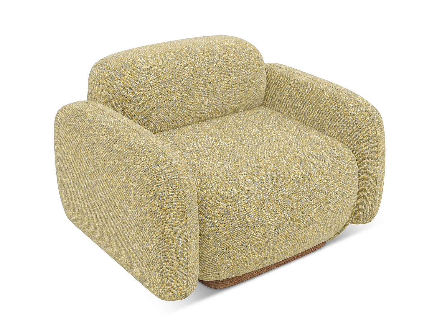 Fauteuil en tissu texturé - moutarde - AILANI