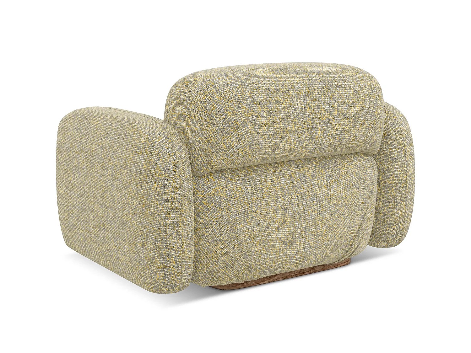Fauteuil en tissu texturé - moutarde - AILANI