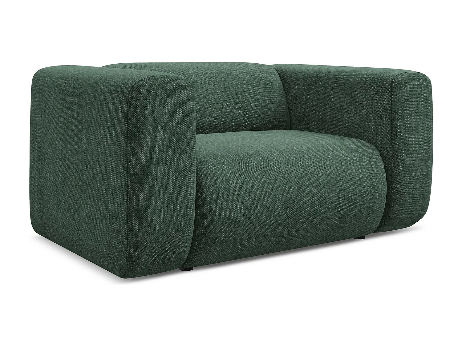 Fauteuil en tissu chenille - vert - EKAHI