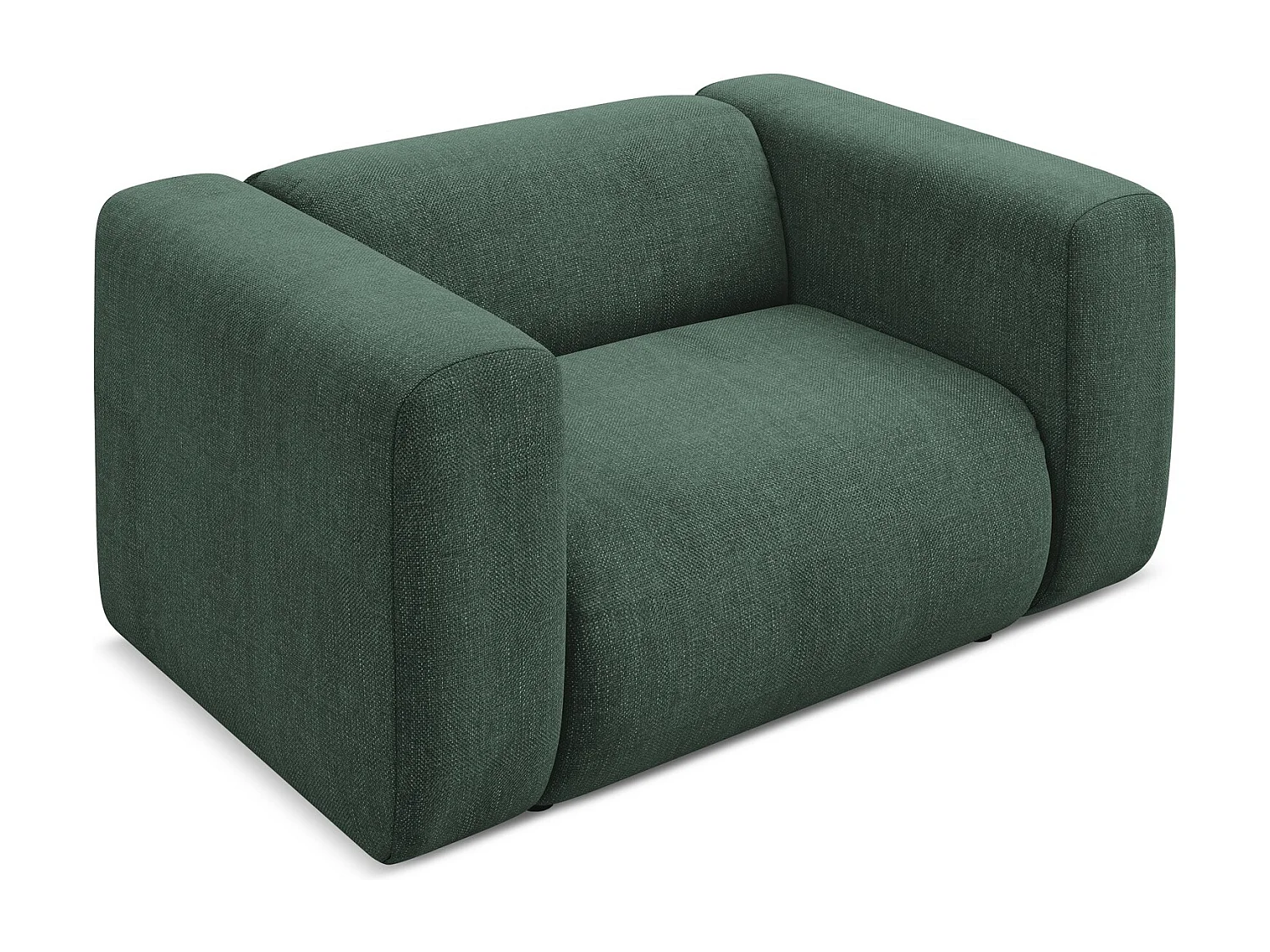 Fauteuil en tissu chenille - vert - EKAHI