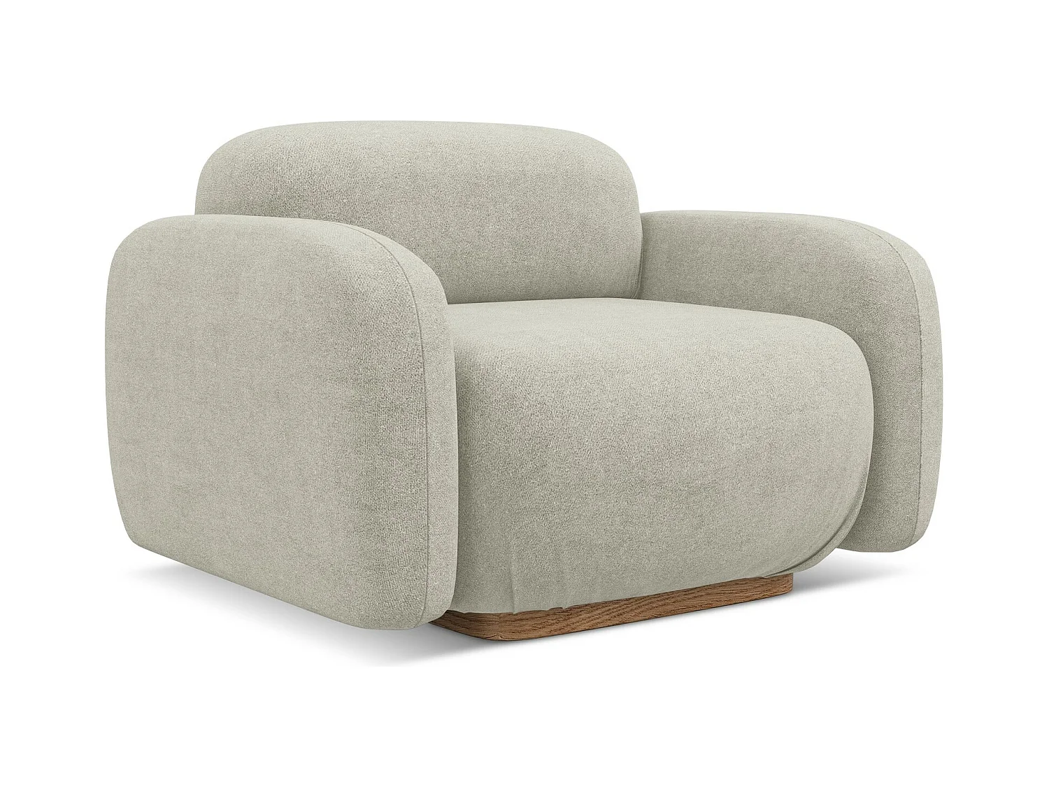Fauteuil en tissu bouclette - beige clair - AILANI