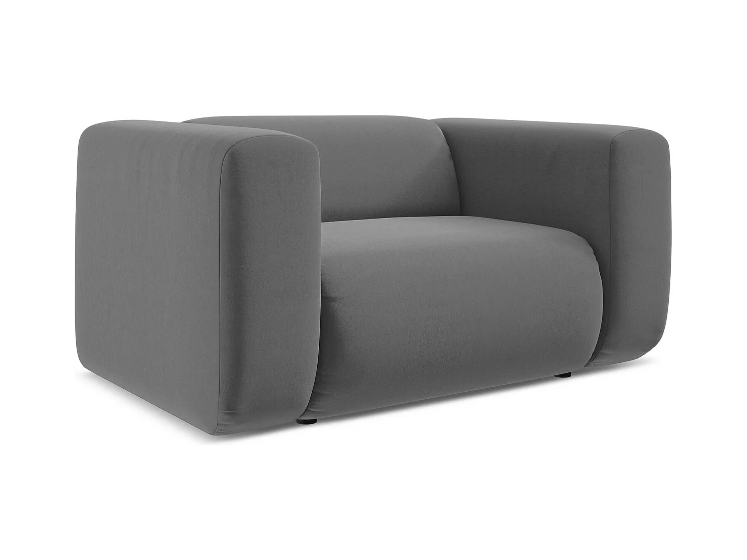 Fauteuil en velours - gris - EKAHI
