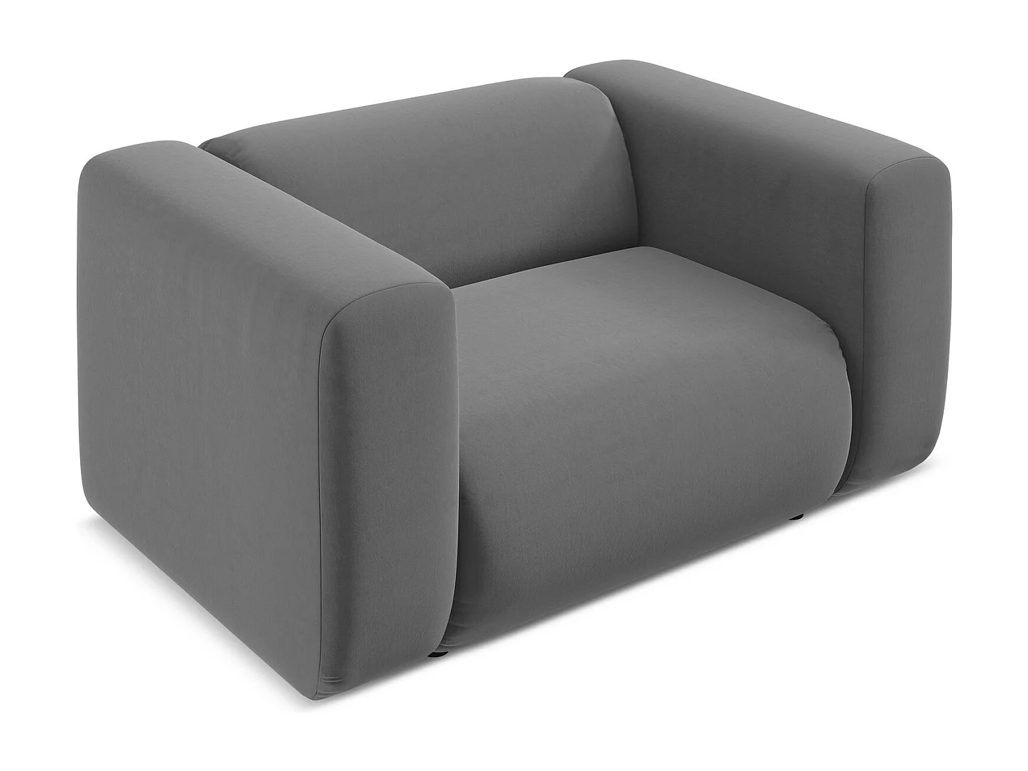 Fauteuil van grijs velours - EKAHI