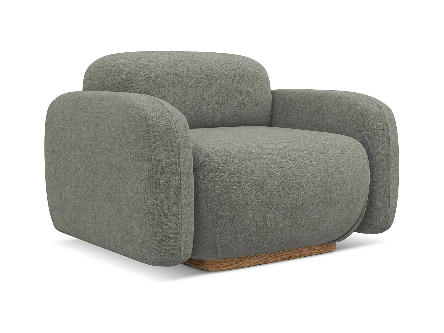 Fauteuil en tissu bouclette - beige gris - AILANI