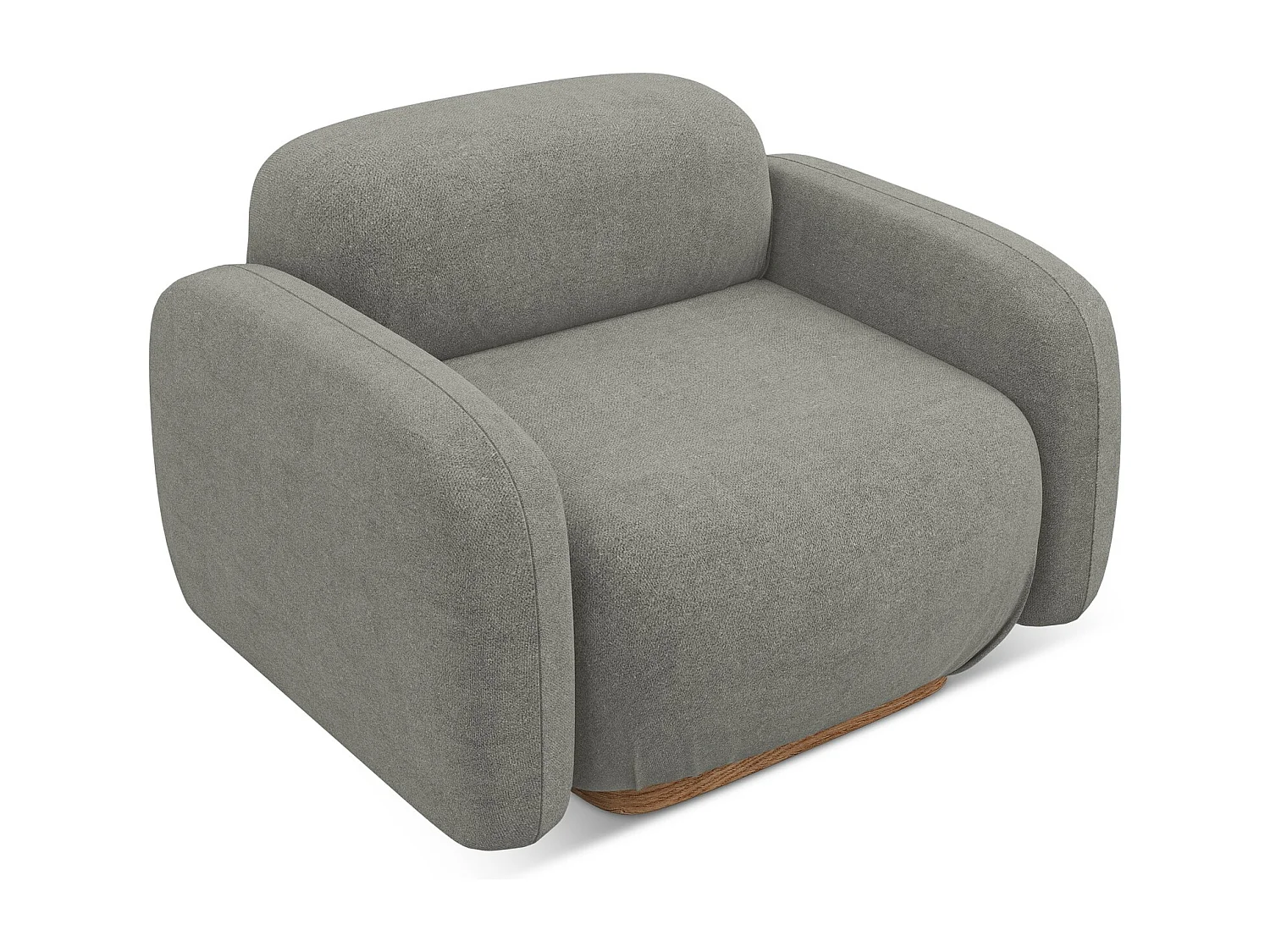 Fauteuil en tissu bouclette - beige gris - AILANI