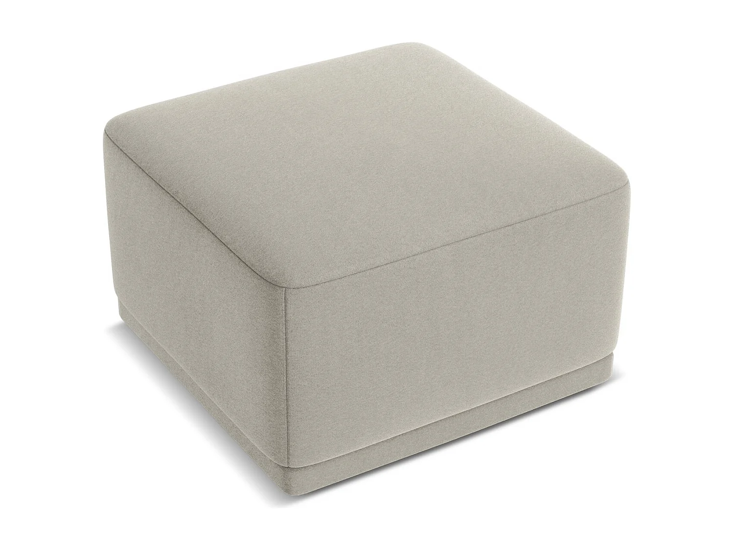 Pouf en velours - perle - KAILA
