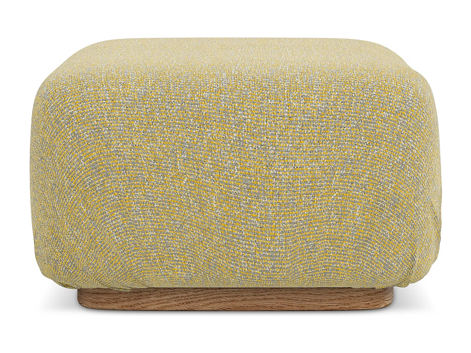 Pouf en tissu texturé - moutarde - AILANI