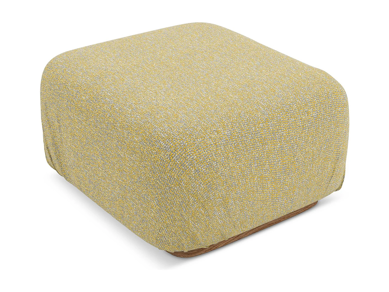 Pouf en tissu texturé - moutarde - AILANI