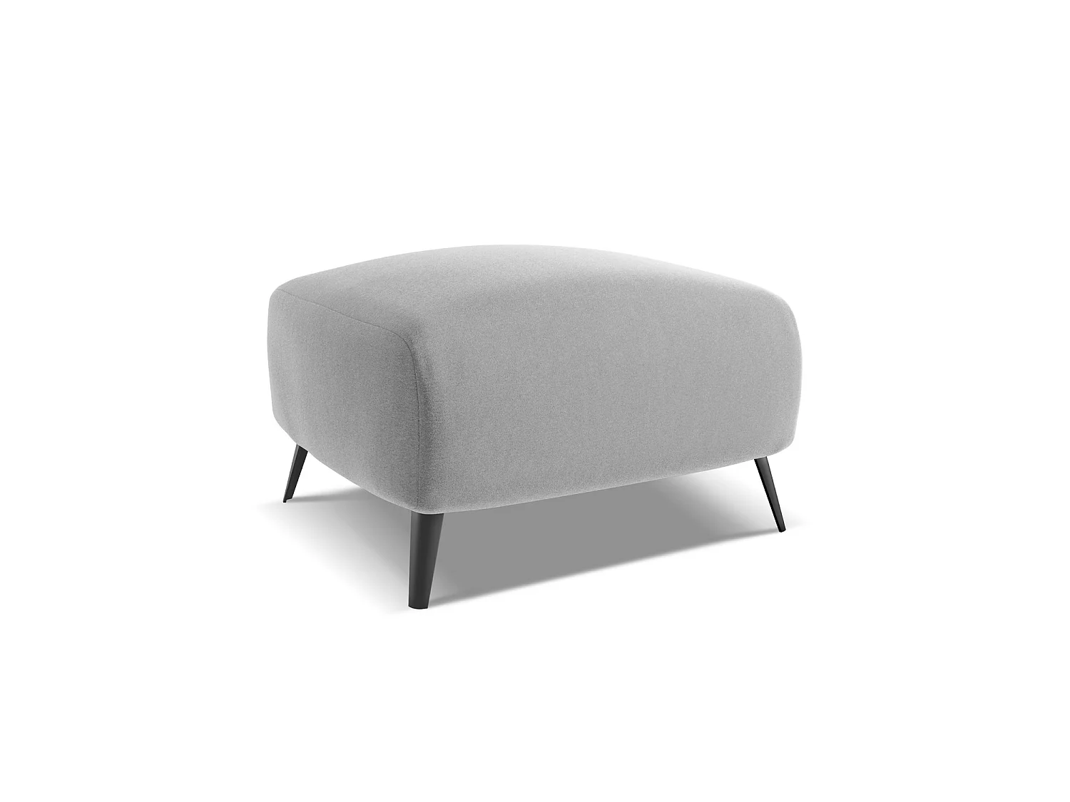 Pouf en velours - gris - GENOVA