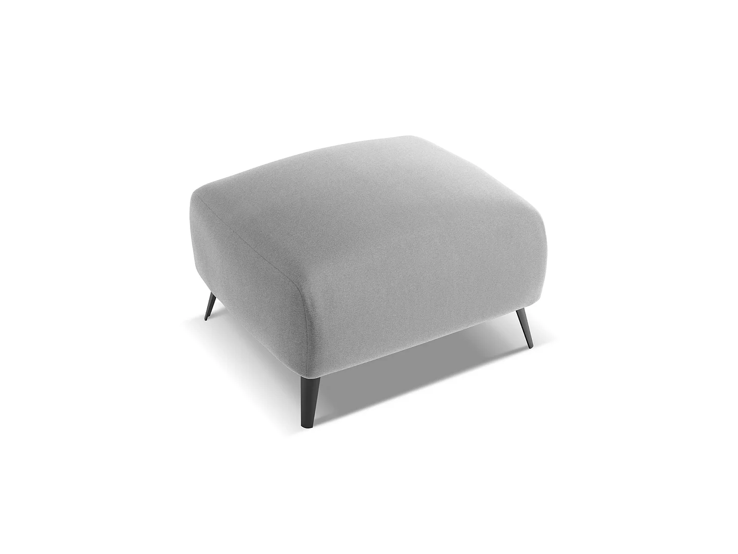 Pouf en velours - gris - GENOVA