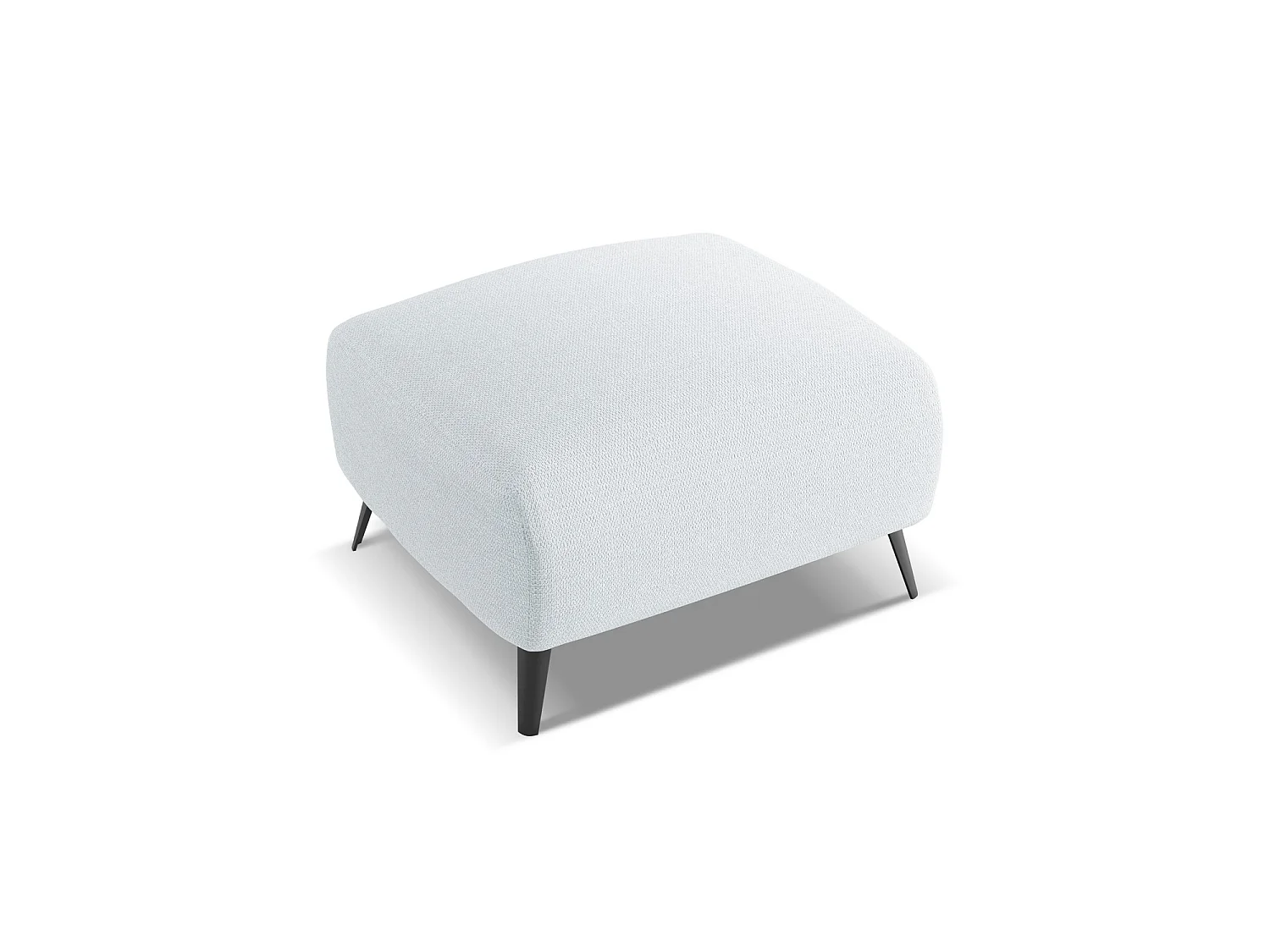 Pouf en tissu chenille - bleu clair - GENOVA