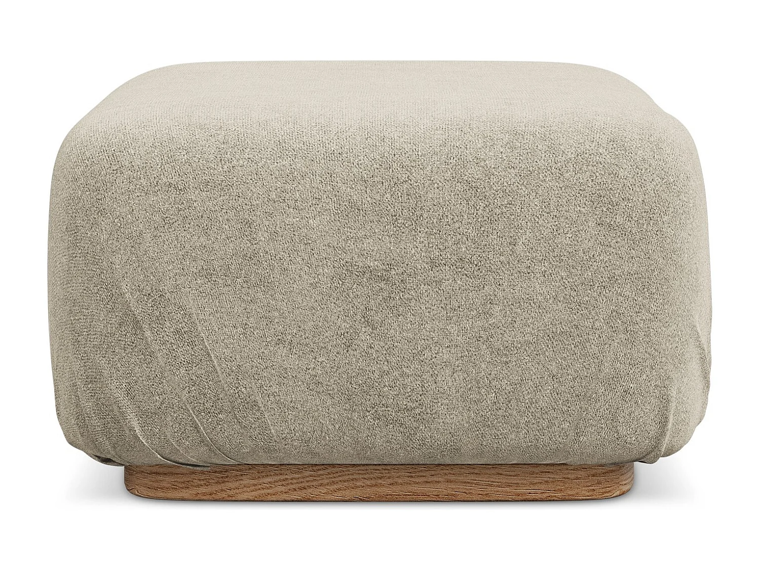 Pouf en tissu bouclette - beige - AILANI