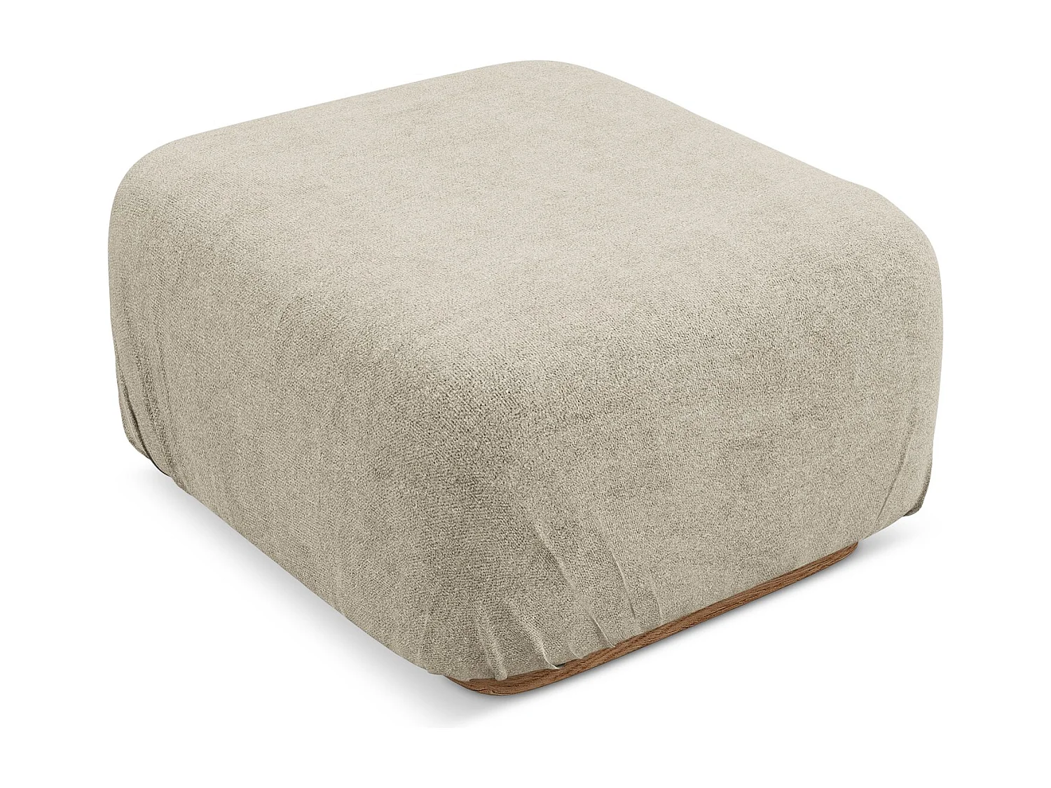 Pouf en tissu bouclette - beige - AILANI