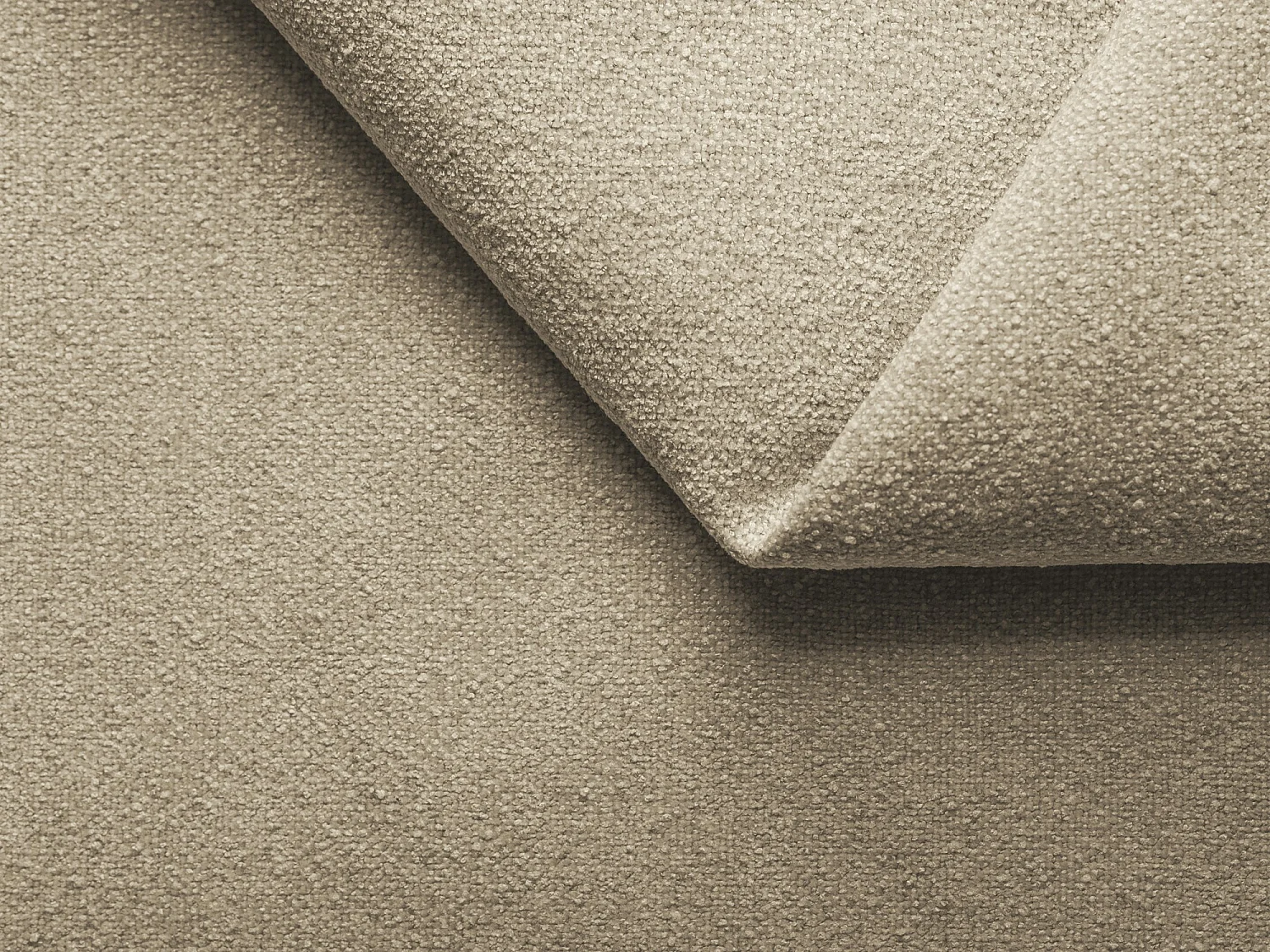 Pouf en tissu bouclette - beige - AILANI