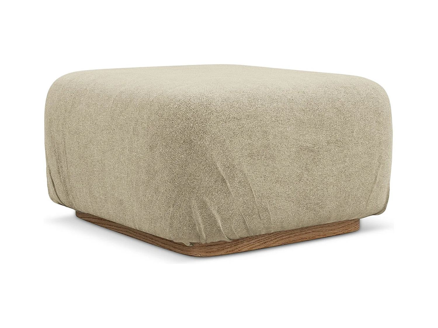 Pouf en tissu bouclette - beige - AILANI