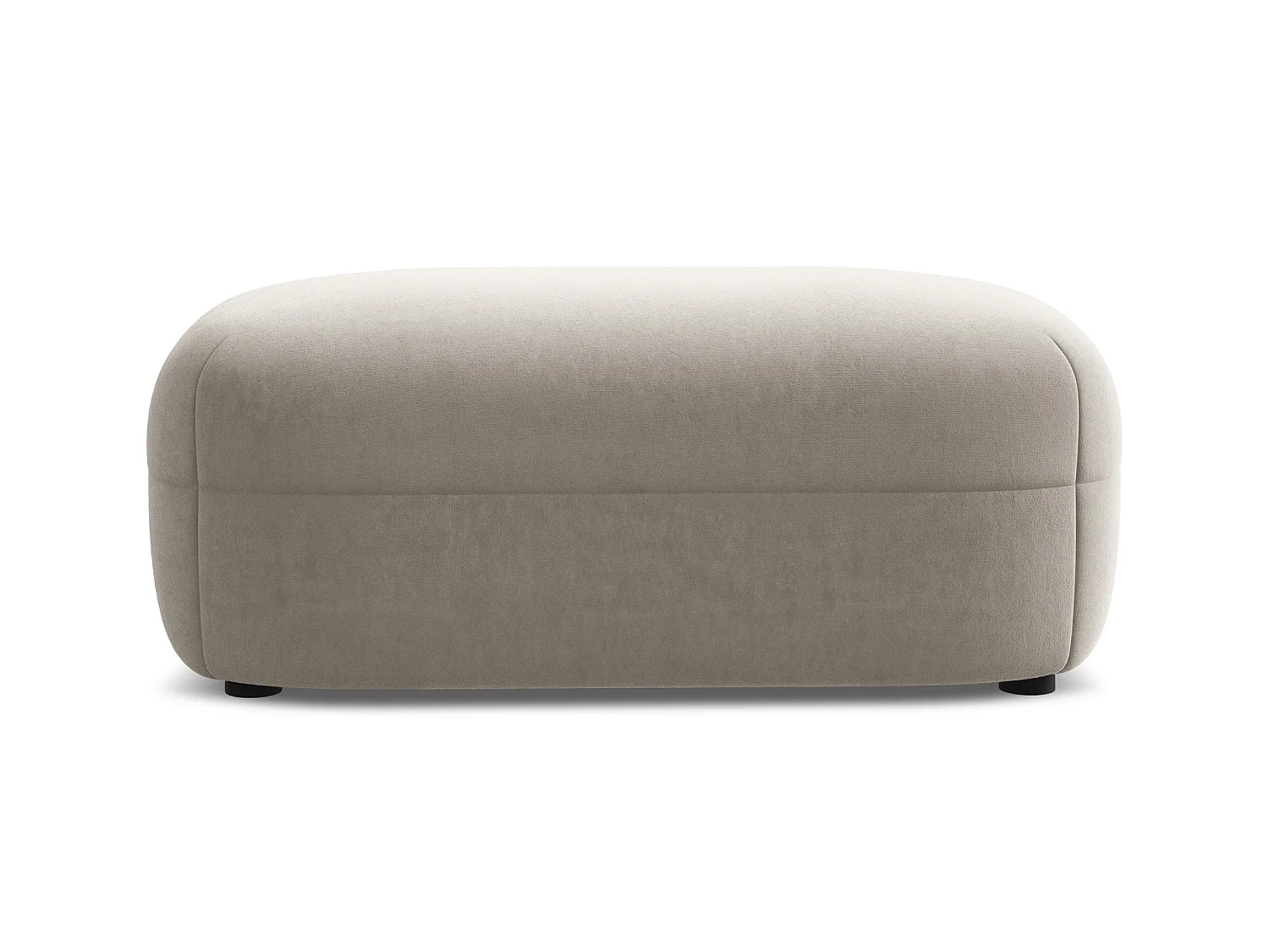 Pouf en velours - taupe - MOANA
