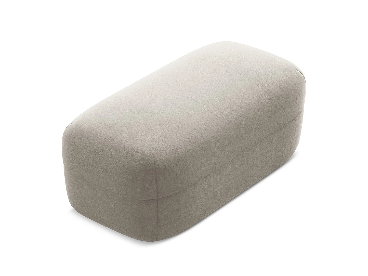 Pouf en velours - taupe - MOANA