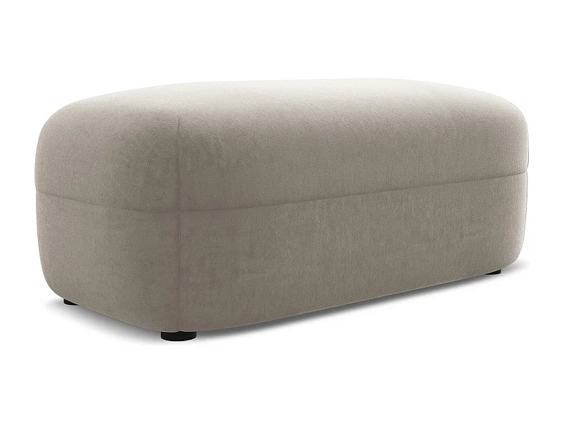 Pouf en velours - taupe - MOANA