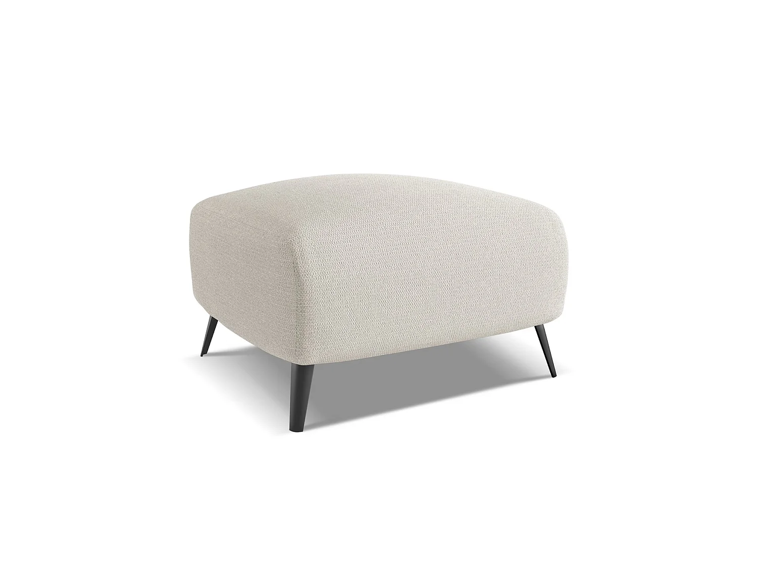 Pouf en tissu chenille - argent - GENOVA