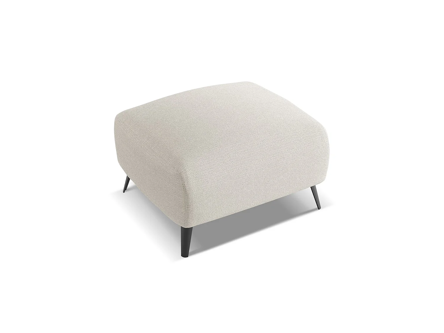 Pouf en tissu chenille - argent - GENOVA
