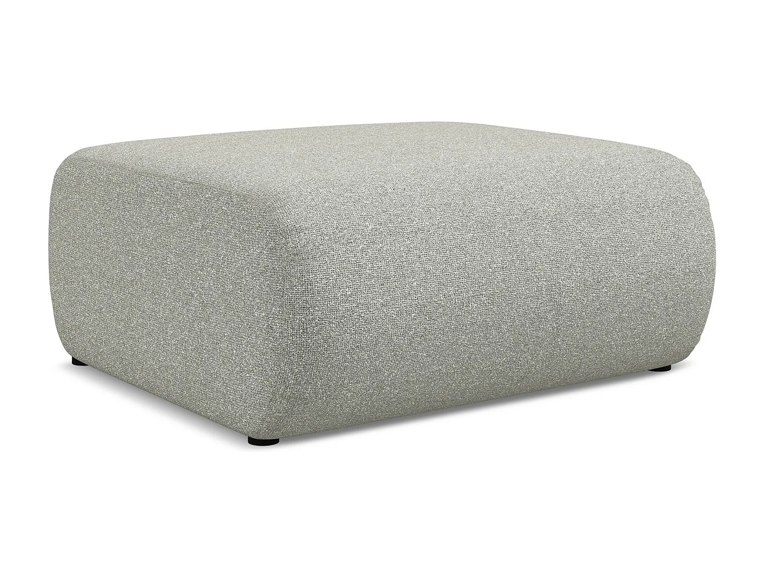 Pouf en tissu texturé - gris clair - EKAHI