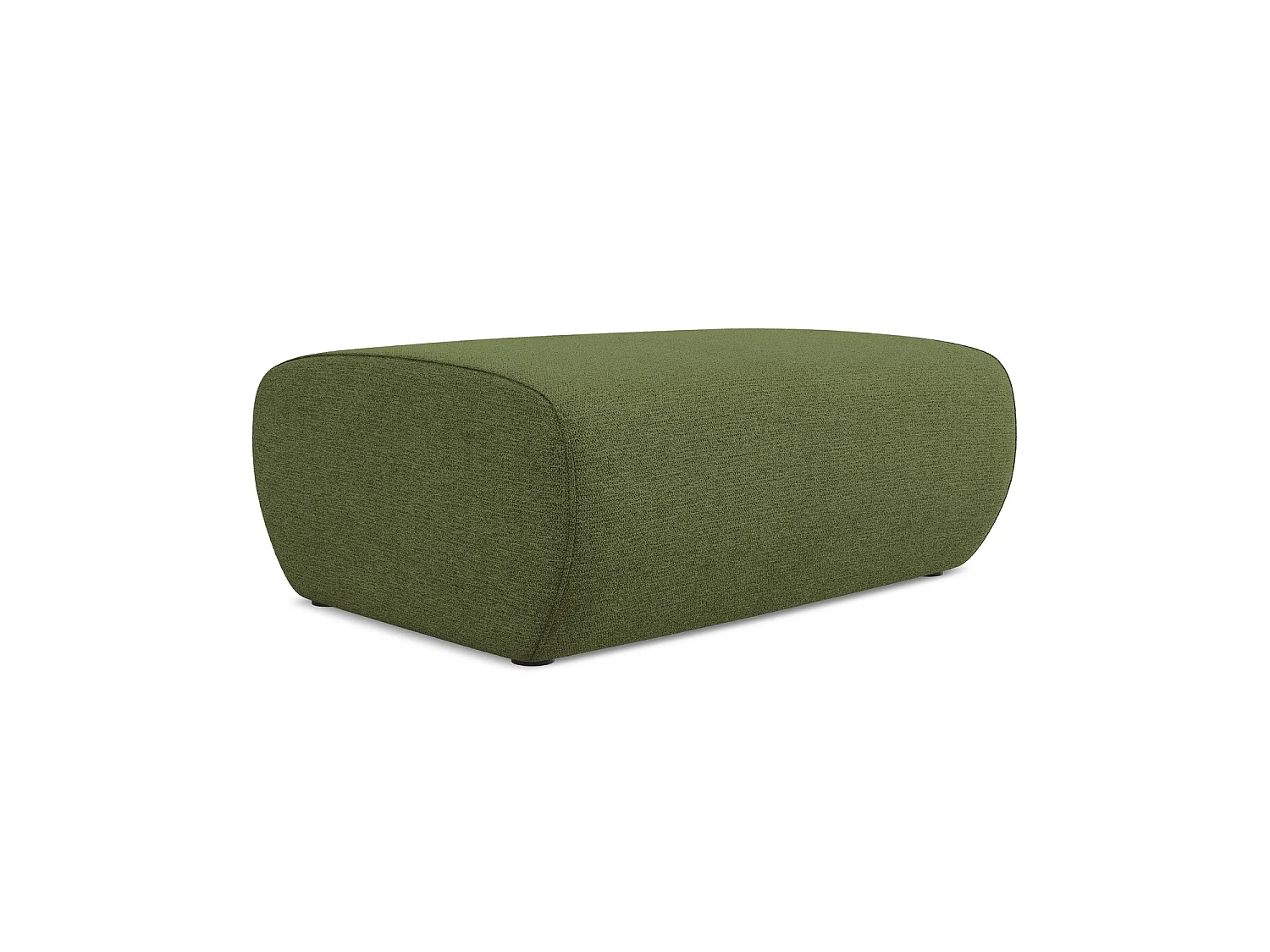 Poef van flessengroen chenille stof - PALERMO