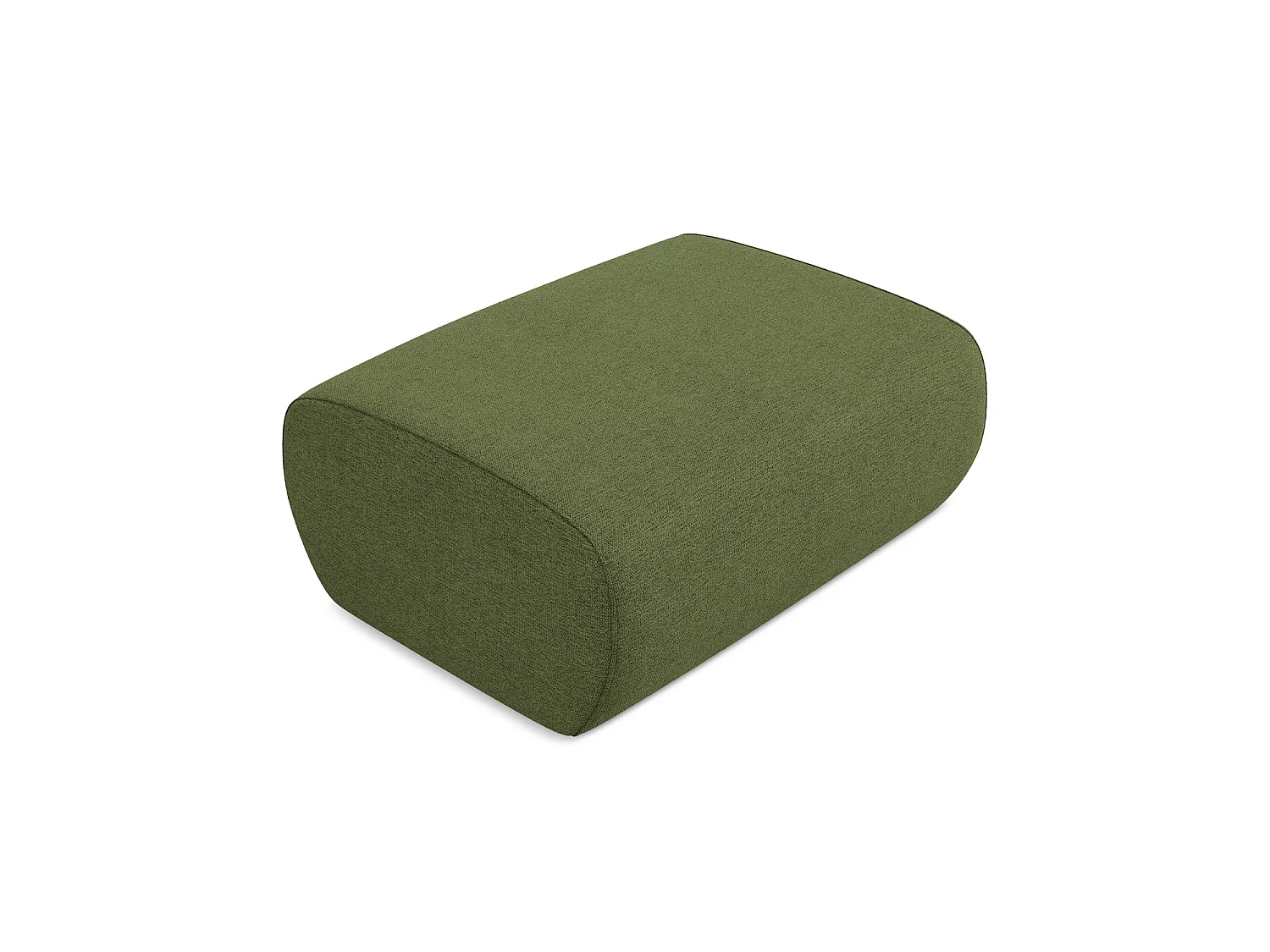 Poef van flessengroen chenille stof - PALERMO