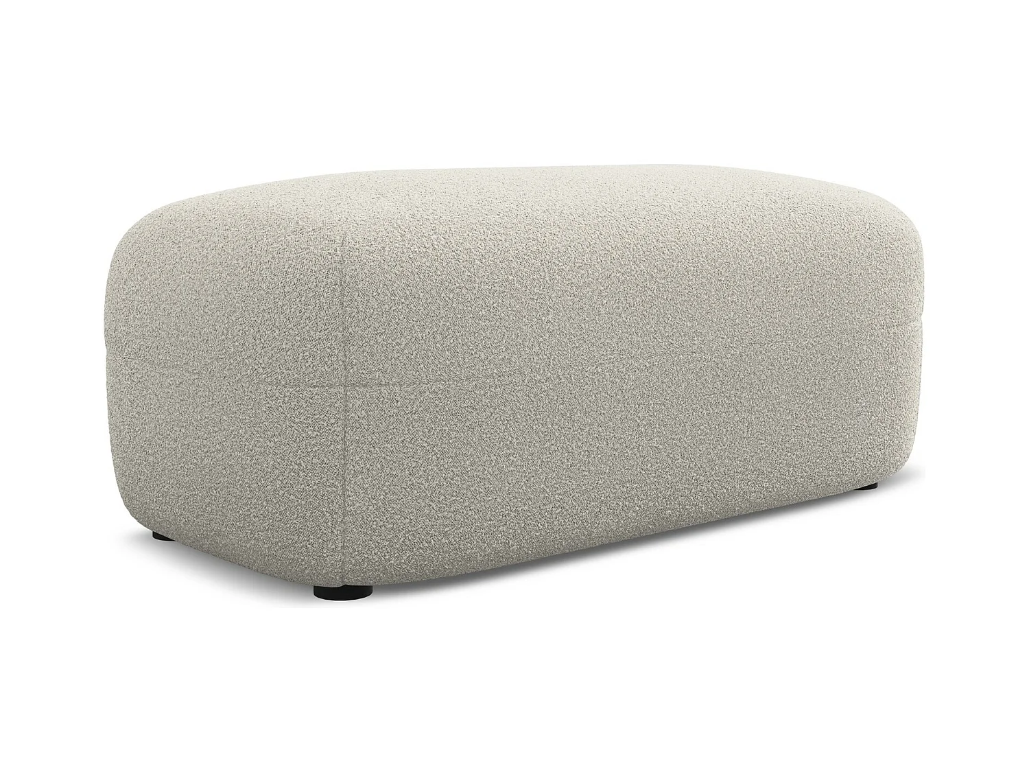 Pouf en tissu bouclette - beige - MOANA