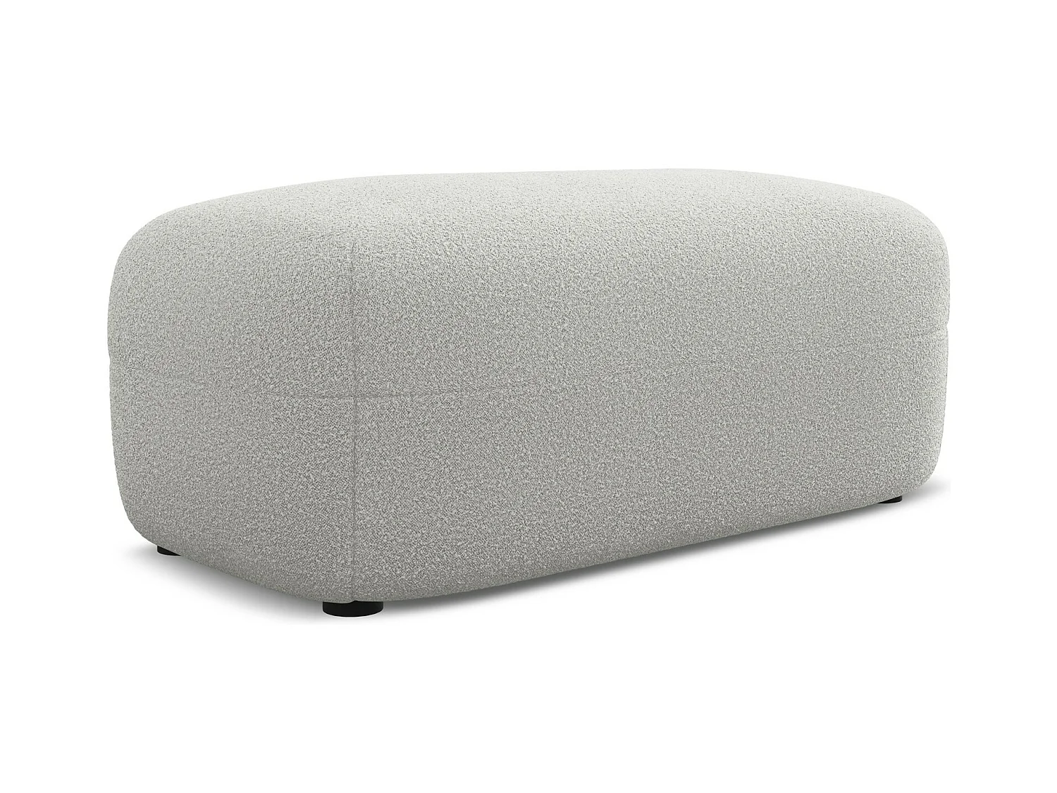 Pouf - Hocker - Bouclé - Hellgrau - MOANA