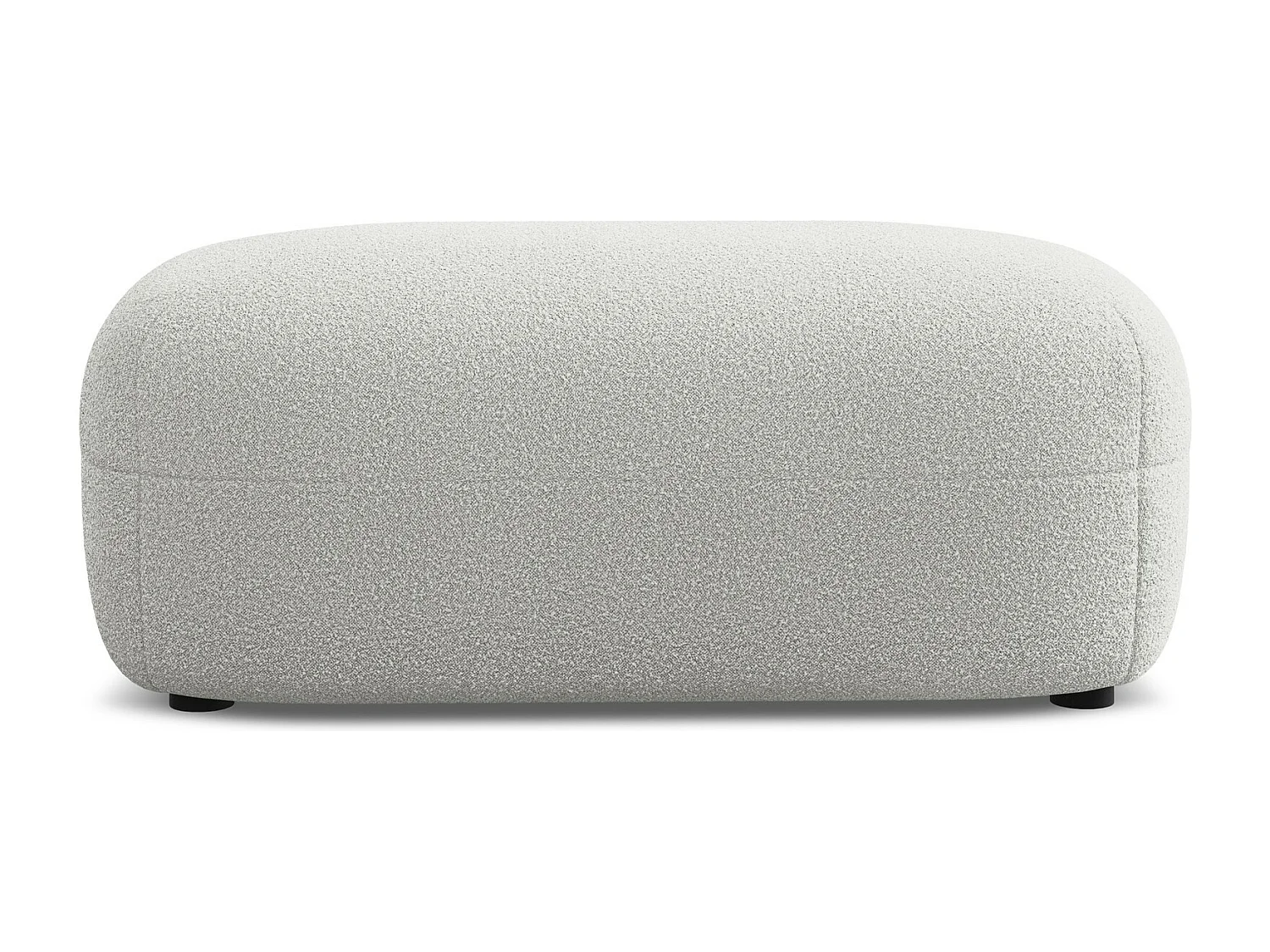 Pouf en tissu bouclette - gris clair - MOANA