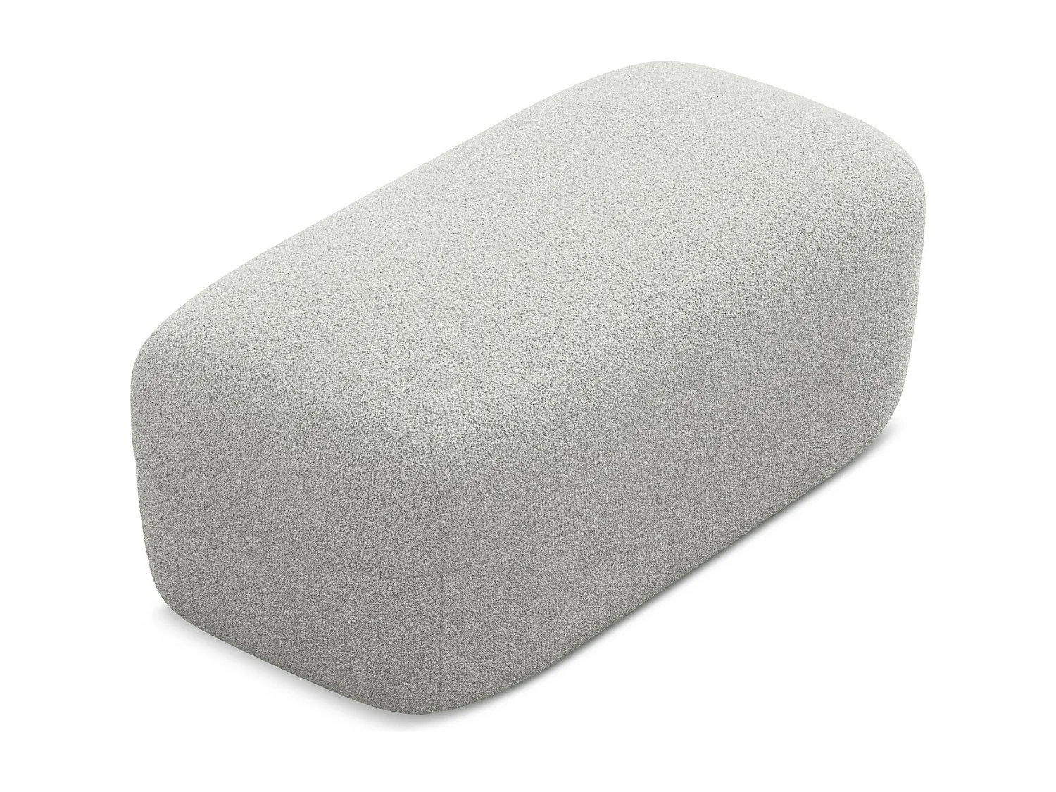 Pouf en tissu bouclette - gris clair - MOANA
