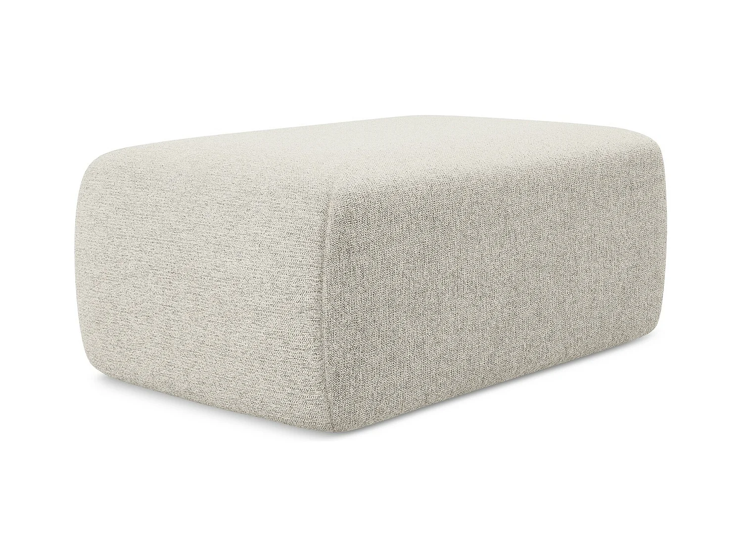 Pouf en tissu chenille - argent - NANEA