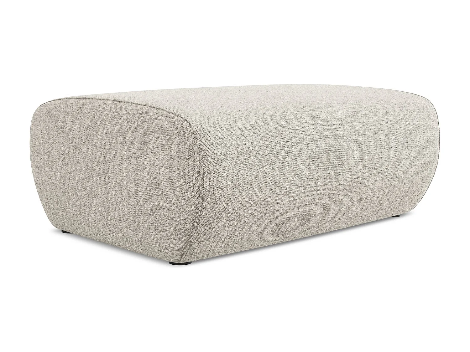 Pouf - Hocker - Chenille - Silber - NANEA