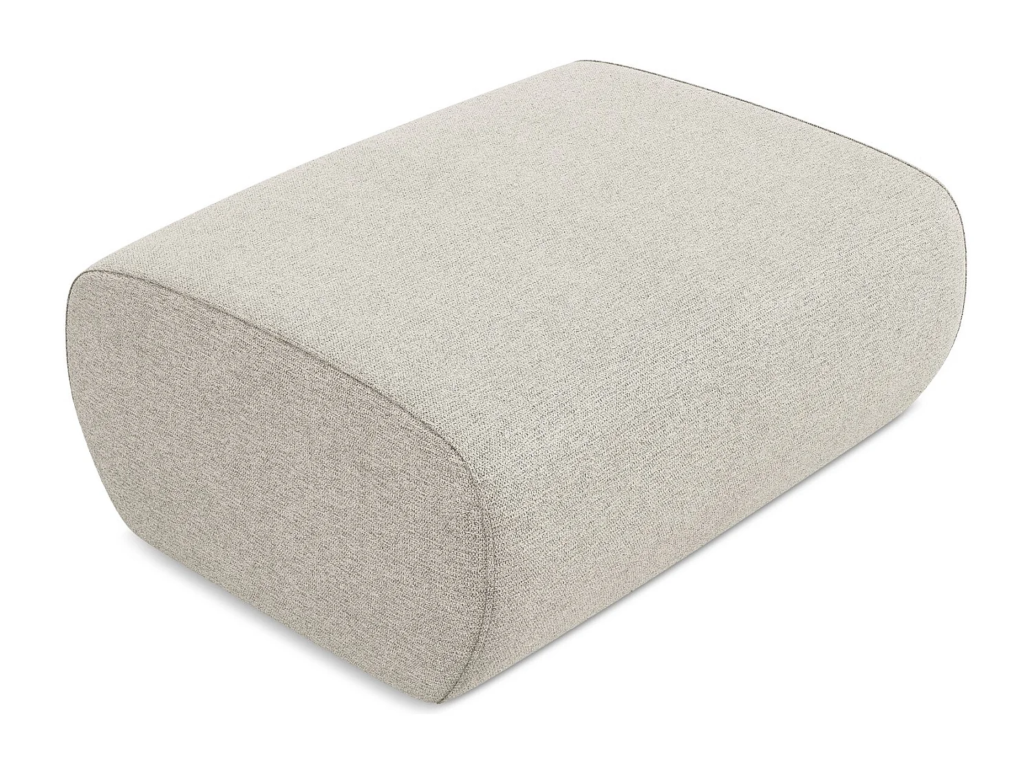 Pouf - Hocker - Chenille - Silber - NANEA