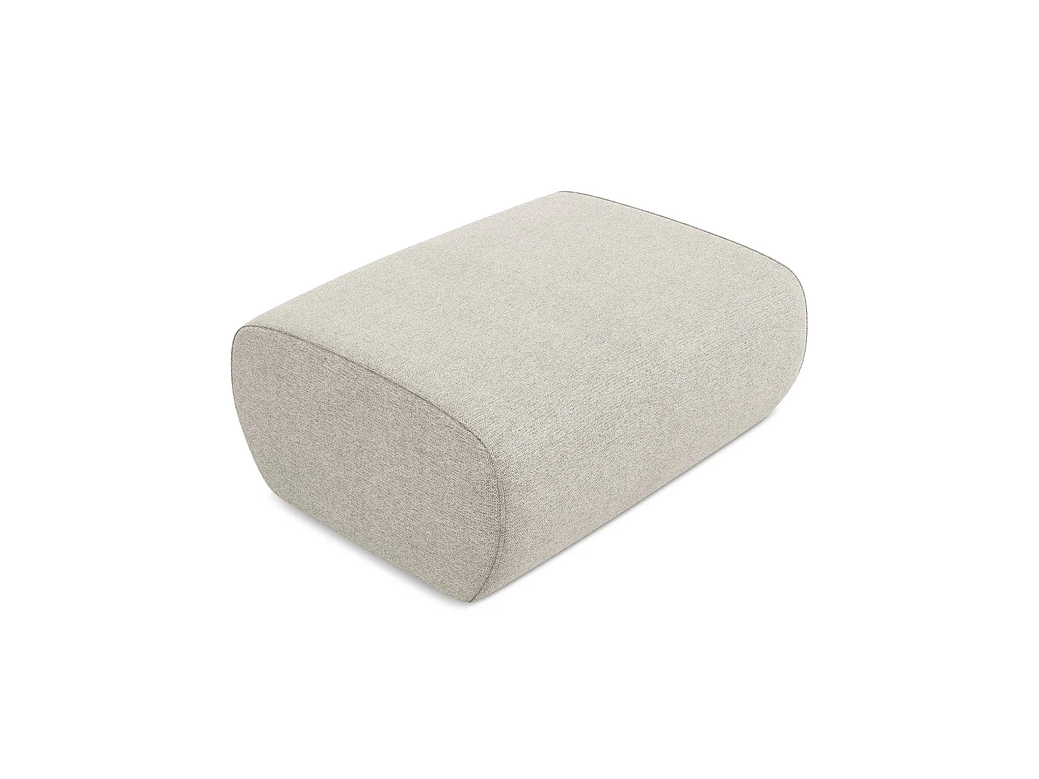 Poef van zilver chenille stof - PALERMO