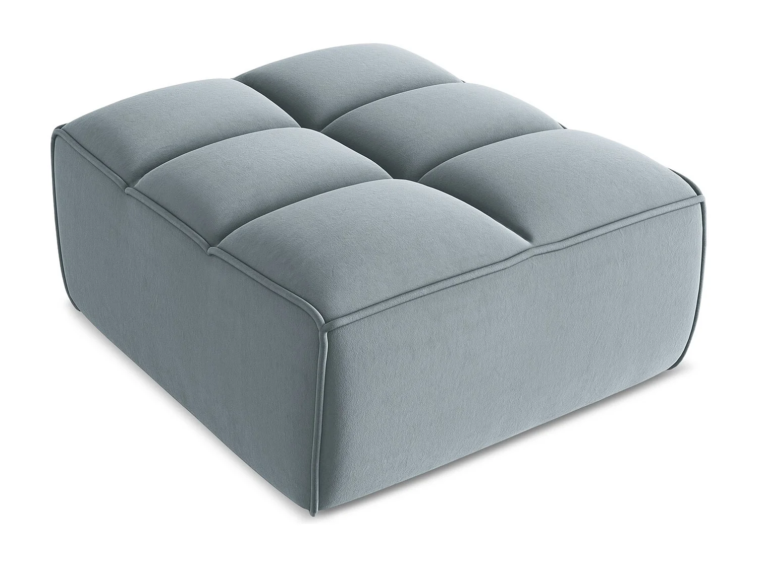 Pouf - Hocker - Samt - Hellblau - KALAI