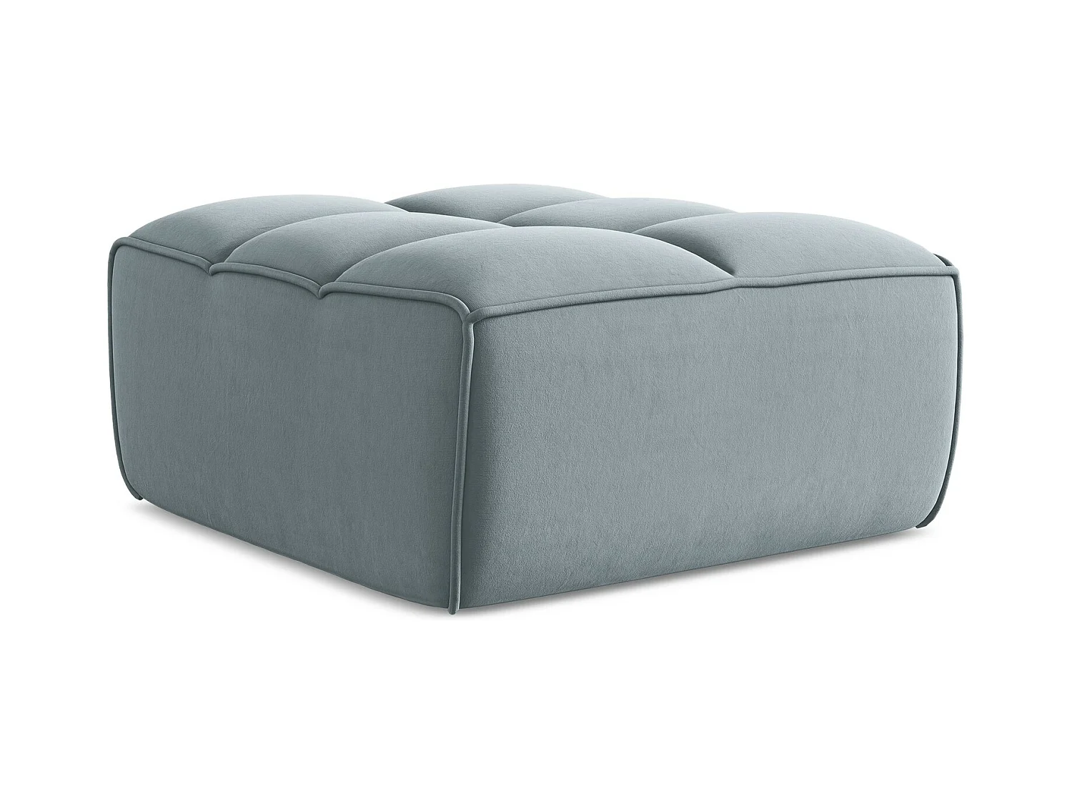 Pouf en velours - bleu clair - KALAI
