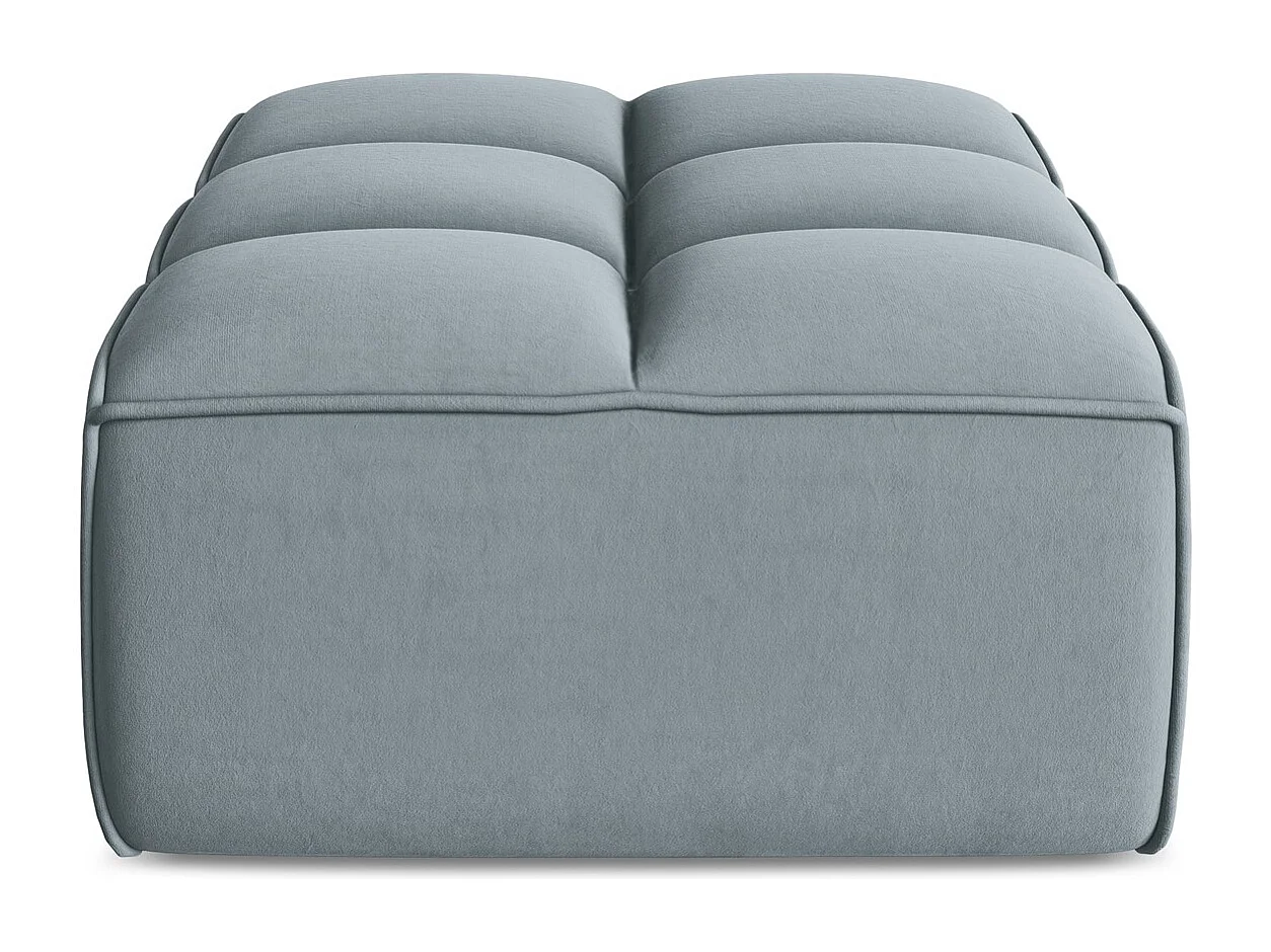 Pouf en velours - bleu clair - KALAI