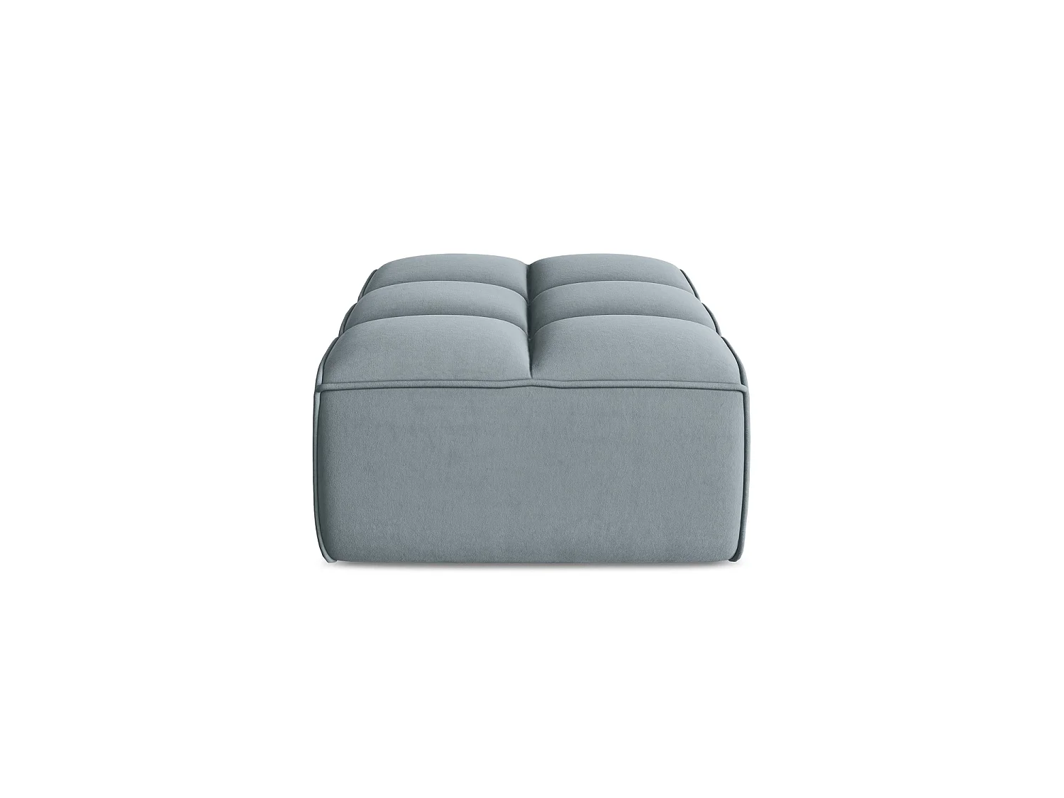 Pouf en velours - bleu clair - BELLUNO