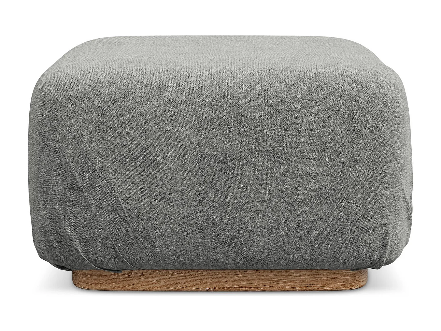 Pouf en tissu bouclette - beige gris - AILANI