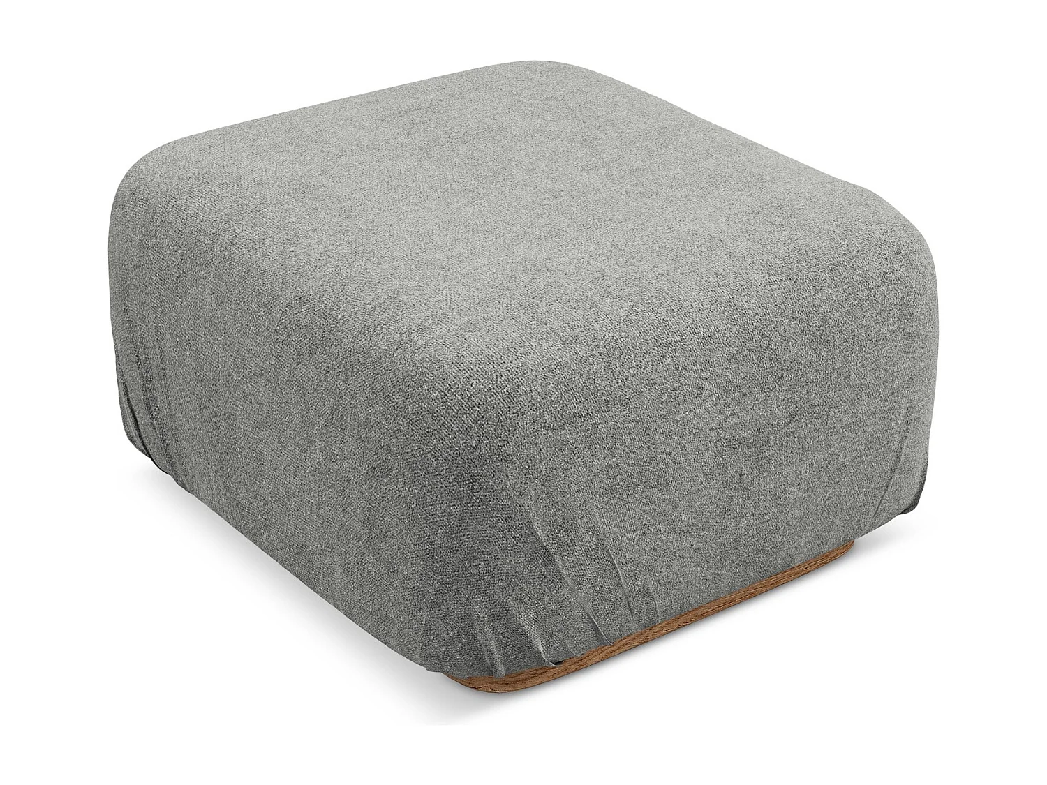 Pouf en tissu bouclette - beige gris - AILANI