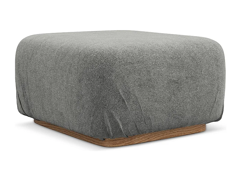 Pouf en tissu bouclette - beige gris - AILANI