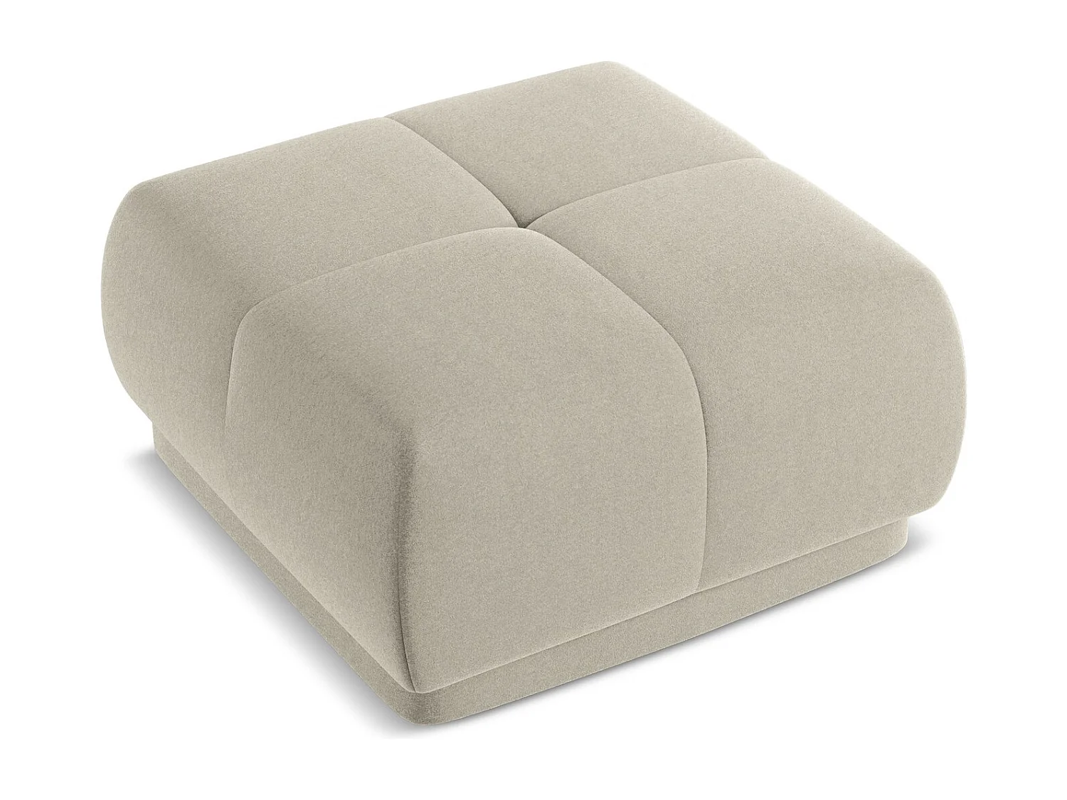 Pouf en velours - perle - HOKU