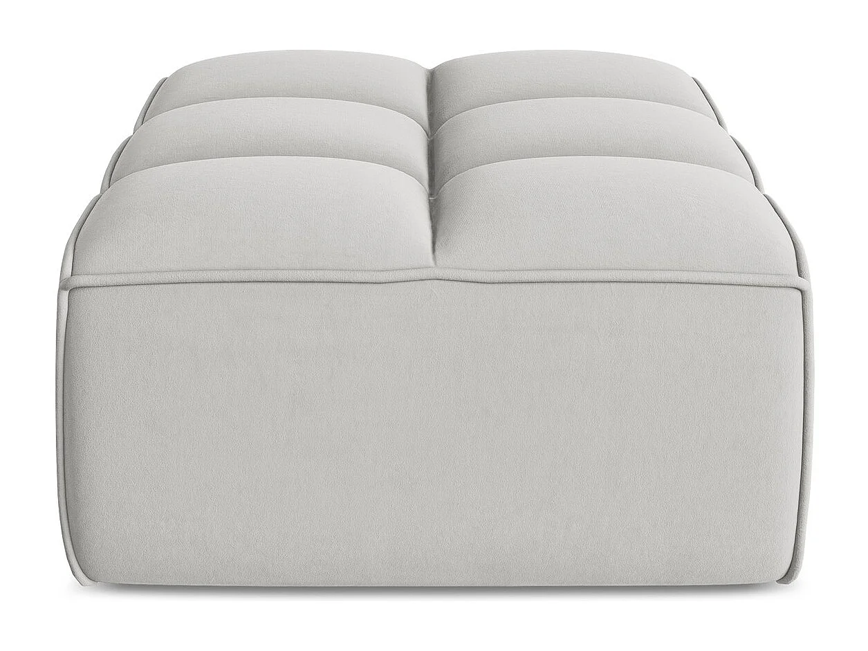 Pufa - z tkaniny welwetowej - srebrny - KALAI