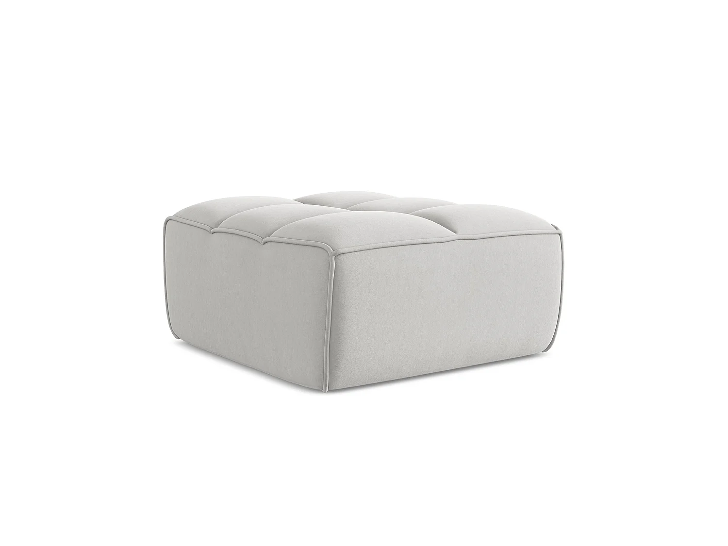 Pouf en velours - argent - BELLUNO
