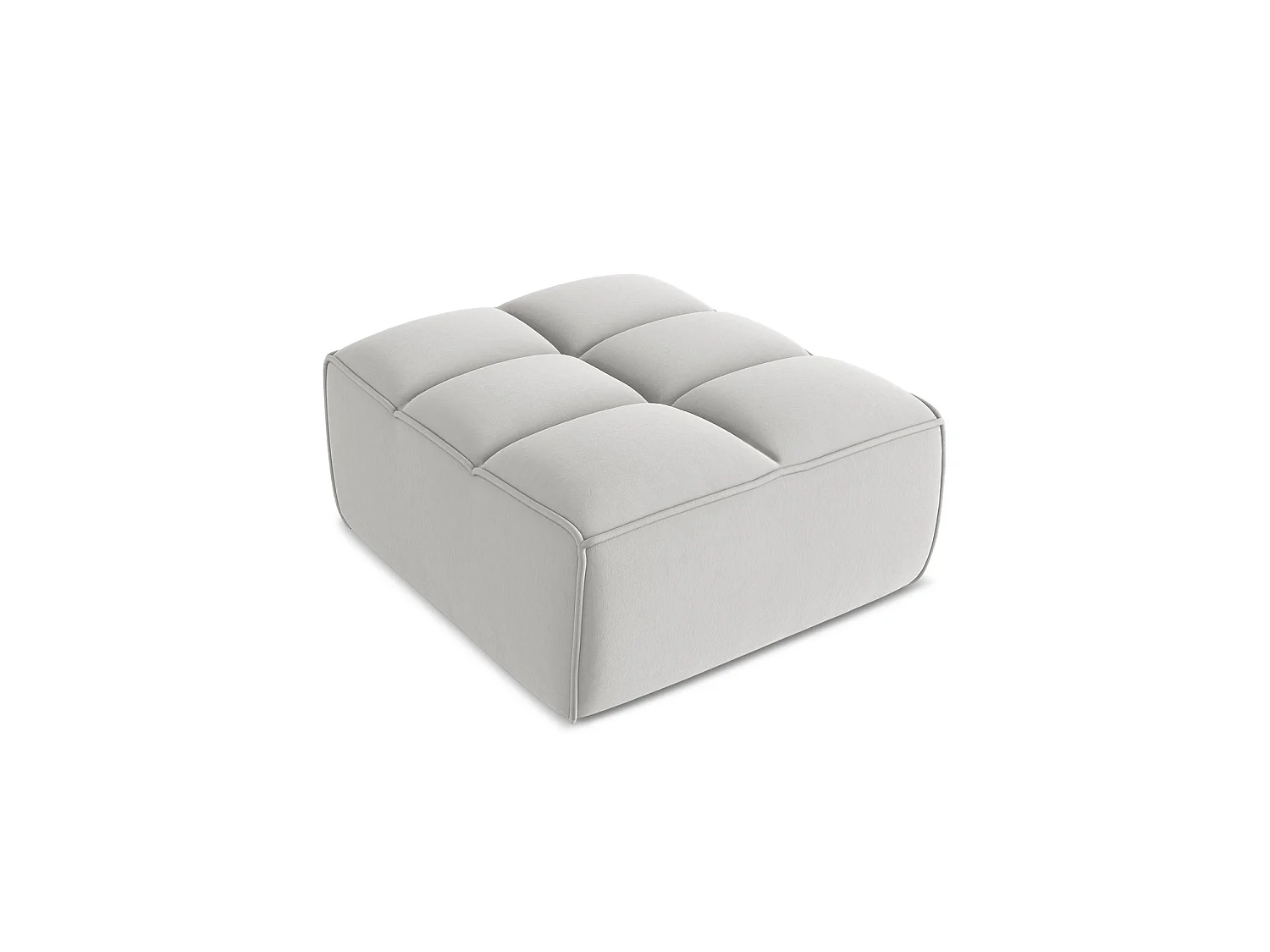 Pouf en velours - argent - BELLUNO