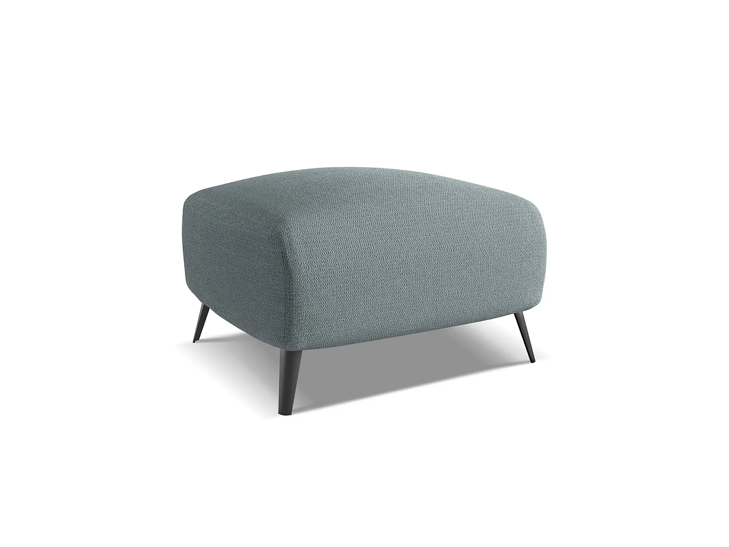 Pouf en tissu chenille - jeans - GENOVA
