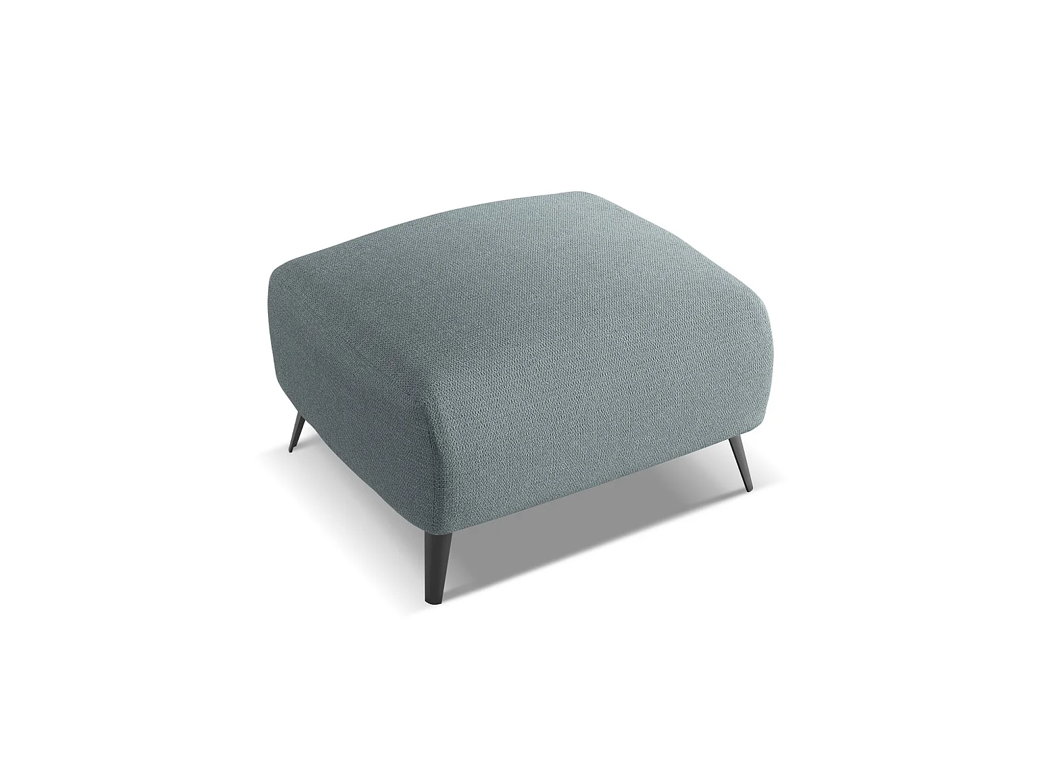 Pouf en tissu chenille - jeans - GENOVA